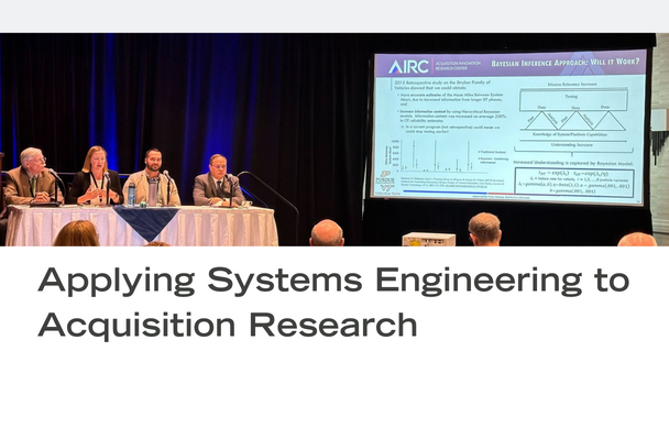 SERC and AIRC researchers travel to the Naval Postgraduate School in California to discuss how systems engineering can impact defense acquisition with an audience of government policy makers and industry practitioners.